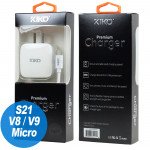 Wholesale Micro V8V9 Dual Port Premium Wall Charger 2 in 1 - 2.1A (Wall - White)